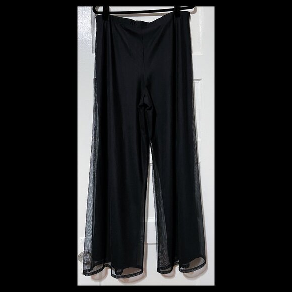 JS Collections Womens Black Wide Leg Mesh Lined Dress Pants Size 14 EUC - Picture 2 of 2